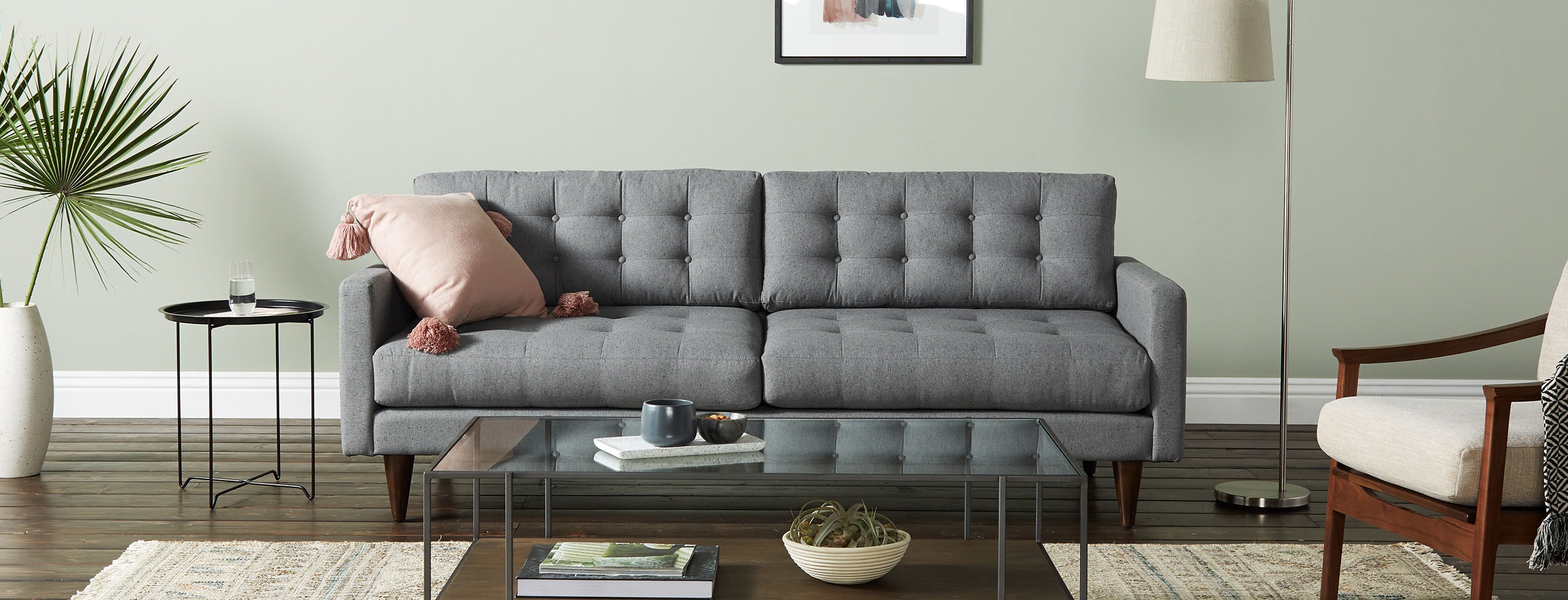 grey sofa